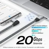 Usb-c 3.2 Gen2x2 Kampinis Laidas 100w 20gbps 0.5m