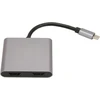 Usb c į dual hdmi adapteris, 4 viename doko stotis su hdmi + usb 3.0 + 100w pd įkrovimo prievadu, 4k@30hz usb c į hdmi keitiklis, palaiko veidrodinį ir išplėstinį režimus, plug and play