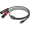 Usb-c į Dvigubą Xlr Mikrofono Kabelis, 2m