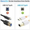 Usb C į Usb B Kabelis 2m Baltas