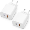 Usb c įkroviklis su usb adapteriu [2 in 1] 2 vnt. įkrovimo adapterių rinkinys, skirtas iphone/ipad/ausinėms/mobiliųjų telefonų maitinimo šaltiniui, kelių įkrovimo kištukų pd 3.0 greitas įkroviklio lizdas usb-c kištukinis įkroviklis, be