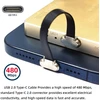 Usb-c kampinis 90 laipsnių 65w Pd greito įkrovimo laidas 75mm