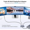 Usb-c šakotuvas su 3x Displayport 1.4, 4k@60hz