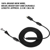 Usb gamepad kabelio pakeitimo kabelis su atjungimo adapteriu, 2,5 metro ilgio, 4 kontaktų dizainas (juodas)