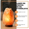 Usb roko druskos usb lempa – 100 % autentiška natūrali himalajų druska iš pakistano druskos kalnagūbrio – rankomis raižyta – medinis pagrindas – usb maitinimo kabelis – apie 500g – Zen'light