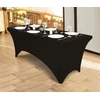Utopia Kitchen stačiakampė tampri staltiesė 183 cm - spandex aptemptas stalo užtiesalas - juoda