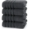 Rankšluostis Utopia Towels, 4 vnt. prabangių viskozinių vonios rankšluosčių rinkinys, 100% žiedu verpta medvilnė (68,9 x 137,2 cm), labai gerai sugeriantys, aukščiausios kokybės rankšluosčiai viešbučiams, Spa ir vonios kambariams (pilki)