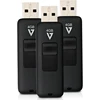 V7 Vf24gar-3pk-3e Slider Usb 2.0 atmintinė 4 Gb, juoda (3 vnt. pakuotė)
