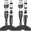 Vafoton 9 kontaktų Usb C magnetinis įkrovimo kabelis (2 m + 1 m), 360° ir 180° magnetinis įkrovimo kabelis Pd60w greitas įkrovimas, 6 viename Usb C/a į Type C magnetinis kabelis, skirtas Type C/micro Usb/products/galaxy S22/s23