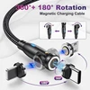 Vafoton 9 kontaktų Usb C magnetinis įkrovimo kabelis (2 m + 1 m), 360° ir 180° magnetinis įkrovimo kabelis Pd60w greitas įkrovimas, 6 viename Usb C/a į Type C magnetinis kabelis, skirtas Type C/micro Usb/products/galaxy S22/s23