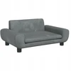 Vaikiška aksominė sofa, 70x45x33 cm, tamsiai pilka