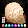 Vaikiška naktinė lemputė, usb įkraunama spalvinga kaukolės galvos pliaukštelėjimo lempa su nuotolinio valdymo naktine lempute, halloween led kaukolės šviesos baro stalo dekoracijos šauni gimtadienio staigmena dekoratyvinė dovana