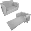 Fotelis Vaikiška sulankstoma sofa-lova su pledo, pilkai