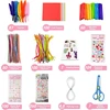 Vaikiškas kūrybinis rinkinys, 1500+ detalių "pasidaryk pats" kūrybos dėklas, kūrybiniai kūrybos priedai, blizgantys pūkai, scrapbooking'as, plunksnos, sagos, blizgučiai, pūkuoti laidai, karoliukai ir kt. kūrybos reikmenų rinkinys mažyliams