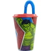 Vaikiškas pietų rinkinys 2 dalys Avengers Marvel plastikinis puodelis ir daugkartinio naudojimo priešpiečių dėžutė be Bpa, puodelis su šiaudeliu 430 ml ir priešpiečių dėžutė