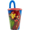 Vaikiškas pietų rinkinys 2 dalys Avengers Marvel plastikinis puodelis ir daugkartinio naudojimo priešpiečių dėžutė be Bpa, puodelis su šiaudeliu 430 ml ir priešpiečių dėžutė