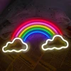 Vaivorykštės neoninės iškabos, led neoninės šviesos iškabos, vaivorykštės debesų neoninės kambario dekoravimo lemputės miegamajam, usb maitinamos neoninės naktinės lempos, dovana vaikams, namų dekoracijos kalėdoms