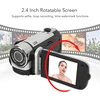 Vaizdo kamera, 1080p 16mp 16x priartinimas hd 2.4 colių pasukamas ekranas, rankinis vaizdo įrašymo įrenginys su papildomu apšvietimu ir 1/4 colio sriegio anga paaugliams pradedantiesiems