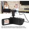 Vaizdo kamera, Full Hd 1080p vlogų kamera su 2,4 colių Ips jutikliniu ekranu, 16x priartinimas, 16mp skaitmeninė vaizdo kamera su papildomu apšvietimu, skirta „youtube“