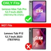 Vakarey dėklas, skirtas Lenovo Idea Tab Pro, su rašiklio laikikliu, itin plonas išmanusis dėklas, skirtas Lenovo Tab Pro 12.7 colių 2025, juodas