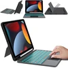 Vankeypad klaviatūros dėklas, skirtas ipad 9th 2021/8th 2020/7th 2019th generation 10.2 colių/air 3/ipad pro 10.5: nuimamas 7 spalvų apšviestas klaviatūros dėklas, azerty klaviatūra su jutikliniu kilimėliu