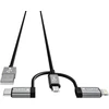 Varta 3-in-1 kabelis Usb A į Micro Usb, Usb Type C, Lightning, greitas įkrovimas ir sinchronizavimas, Mfi, įkrovimo kabelis maitinimui ir duomenų perdavimui, 2 m, juodas, nailonas