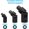 Vastools universalios jungties rinkinys 6,3 mm (1/4), 10 mm (3/8), 12,5 mm (1/2), terkšlės adapterių rinkinys nuo 1/4 colio iki 3/8 colio, nuo 3/8 colio iki 1/4 colio, nuo 3/8 colio iki 1/2 colio, nuo 1/2 colio iki 3/8 colio terkšlėms, galvutėms