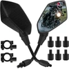 Vbgurr 2 motociklų veidrodėlių rinkinys 360° besisukantis anglies pluošto motociklo veidrodėlis su 8 mm 10 mm tvirtinimo detalėmis, suderinamas su motoroleriu, paspirtuku, mopedu