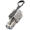 Vcelink Rj45 jungtis, daugkartinio naudojimo įrankių nereikalaujančios cat 7 jungtys, cat6a ekranuotos tinklo jungtys, skirtos 22–26awg ftp stp sftp utp kabeliui, 10 gbps 600 mhz, paauksuotos, 1 vnt.