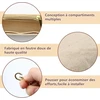 Vegcoo krepšio organizatorius ir peties dirželio rinkinys, Longchamp, mini krepšio organizatorius, reguliuojamas dirželis su sagtimi, be perforacijos, daugiasluoksnis veltinio organizatorius (khaki Zipper)