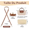 Vegcoo krepšio organizatorius ir peties dirželio rinkinys, Longchamp, mini krepšio organizatorius, reguliuojamas dirželis su sagtimi, be perforacijos, daugiasluoksnis veltinio organizatorius (khaki Zipper)