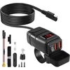 Vehoukli Dvigubas Usb Motociklo Automobilinis Įkroviklis, Dc 12-24 V Usb Jungties Voltmeteris su Nepriklausomu Jungikliu, Vandeniui atsparus Įkroviklis, Qc3.0 Motociklo, Valties, Jachtos Lizdas, Vandeniui atsparus