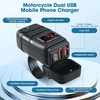 Vehoukli Dvigubas Usb Motociklo Automobilinis Įkroviklis, Dc 12-24 V Usb Jungties Voltmeteris su Nepriklausomu Jungikliu, Vandeniui atsparus Įkroviklis, Qc3.0 Motociklo, Valties, Jachtos Lizdas, Vandeniui atsparus