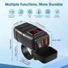 Vehoukli Dvigubas Usb Motociklo Automobilinis Įkroviklis, Dc 12-24 V Usb Jungties Voltmeteris su Nepriklausomu Jungikliu, Vandeniui atsparus Įkroviklis, Qc3.0 Motociklo, Valties, Jachtos Lizdas, Vandeniui atsparus