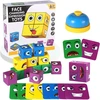 Veidą keičiantis magiškas kubas, 3d galvosūkis, veidą keičiantis magiškas kubas, 3d emoji kaladėlių galvosūkis, emoji kaladėlių medinis žaislas