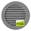 Ventiliacinė grotelė apvali su tinkleliu pilka Ø 125mm 120 pelenų spalvos