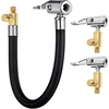 Ventilio prailgintuvas, automobilių ventilių rinkinys, 40 cm padangų pripūtimo žarna su 2 vnt. 8 mm automobilio ventilio adapteriu, padangų pripūtimo žarna oro siurblio adapteriui, automobiliui, dviračiui, motociklui, kompresoriui Dmp180z/dmp181z, juoda