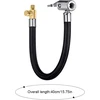 Ventilio prailgintuvas, automobilių ventilių rinkinys, 40 cm padangų pripūtimo žarna su 2 vnt. 8 mm automobilio ventilio adapteriu, padangų pripūtimo žarna oro siurblio adapteriui, automobiliui, dviračiui, motociklui, kompresoriui Dmp180z/dmp181z, juoda