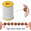 Vesaneae elastinis siūlas 0,8 mm × 380 m, karoliukų virvelė, elastinė virvelė, nailoninis siūlas, elastinis juvelyrinis siūlas, guminis siūlas, įrankiai karoliukų vėrimui "pasidaryk pats" apyrankėms, papuošalams, plaukų juostoms, vėriniams (baltas)