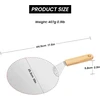 Vevok Chef Premium anoduoto nerūdijančio plieno picos mentelė | 22 cm medinė rankena | 25,5 x 25,5 cm paviršius | kepimas rankų darbo picos | rafinuoti picos krosnies priedai