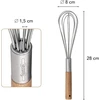 Vezorey® - aukščiausios kokybės šluotelė su akacijos medžio rankena, 28 cm - aukštos kokybės šluotelė, pagaminta iš maistinio nerūdijančio plieno virtuvei (atspari rūdims) - dizainerio šluotelė ir rankinė šluotelė, pagaminta iš medžio