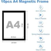 Vfandv 10 magnetinių rėmelių rinkinys A4 formatui, lipnus magnetinis nuotraukų rėmelis, deimantų tapybos rėmelis, lapų laikiklis A4 informaciniam rėmeliui, 32,5 x 24 cm, vaikų nuotraukos, nuotraukų rėmelis, skirtas sienai