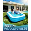 Victoper pripučiamas baseinas, didelis irklavimo baseinas, pripučiamas irklavimo baseinas vaikams, suaugusiems, vasaros vandens vakarėliams, lauke, ilgas irklavimo baseinas, stačiakampis, šeimos baseinas, mėlynas, 78,7 x 59 x 19,7 colio