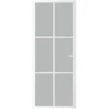 Vidaus durys, baltos, 83x201,5cm, matinis stiklas ir aliuminis