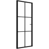 Vidaus durys, juodos, 76x201,5cm, ESG stiklas ir aliuminis