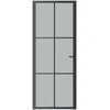 Vidaus durys, juodos, 83x201,5cm, matinis stiklas ir aliuminis