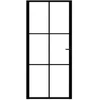 Vidaus durys, juodos, 93x201,5cm, ESG stiklas ir aliuminis
