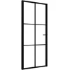 Vidaus durys, juodos, 93x201,5cm, ESG stiklas ir aliuminis