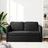 Fotelis Vidaxl 2-in-1 grindų sofa, juoda, 122x204x55 cm, velvetas
