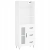 Vidaxl Balta vitrina, 69,5x34x180 cm, mediena